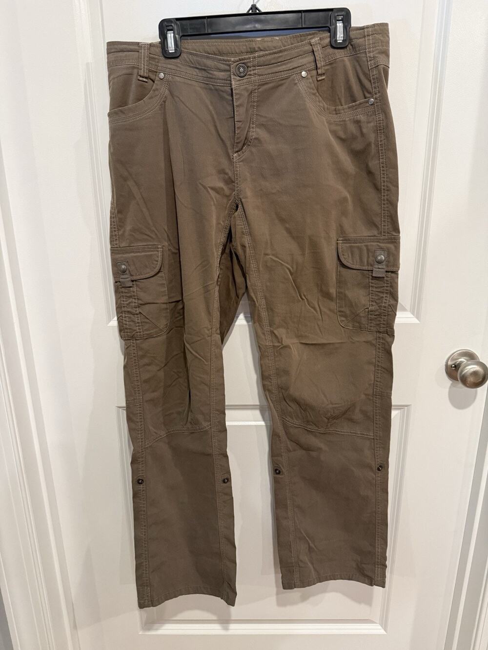 Kuhl Splash Roll Up Hiking Outdoors Women's Pants Size 14 Brown Cargo Snap